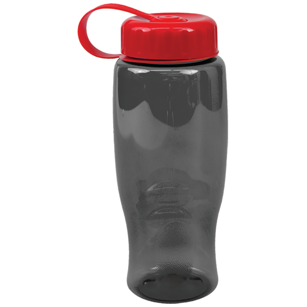 Transparent Grip Poly-Pure Sport Bottle, 27oz. - Tethered Lid