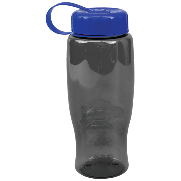 Transparent Grip Poly-Pure Sport Bottle, 27oz. - Tethered Lid