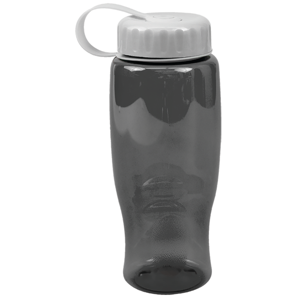 Transparent Grip Poly-Pure Sport Bottle, 27oz. - Tethered Lid