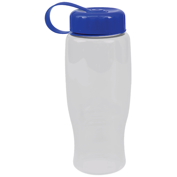 Transparent Grip Poly-Pure Sport Bottle, 27oz. - Tethered Lid