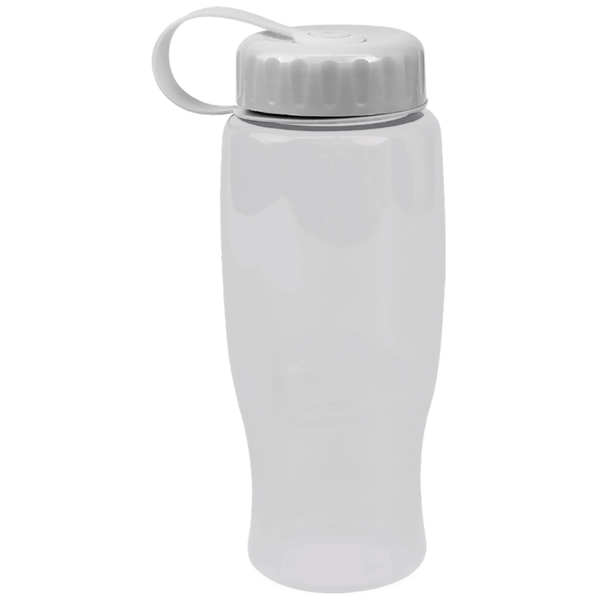 Transparent Grip Poly-Pure Sport Bottle, 27oz. - Tethered Lid