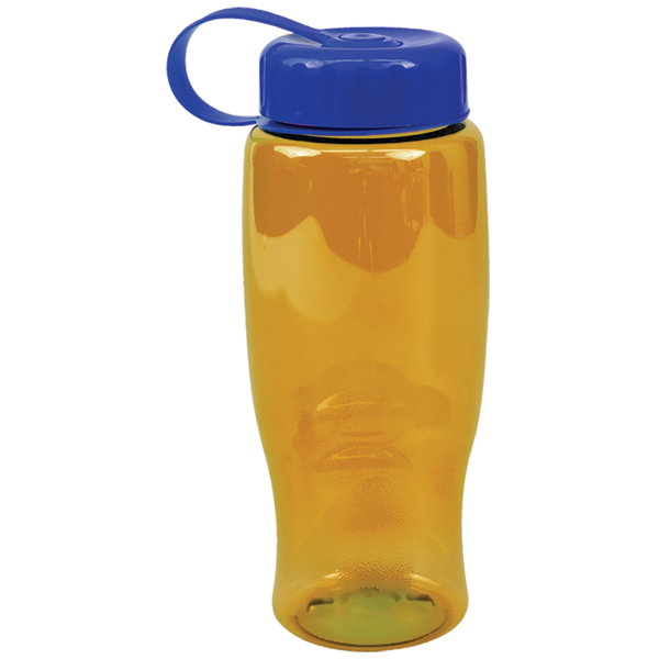 Transparent Grip Poly-Pure Sport Bottle, 27oz. - Tethered Lid