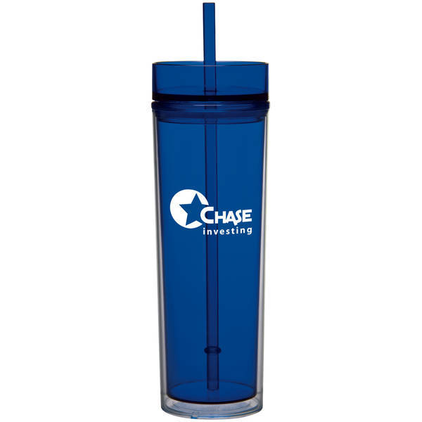 Tube Tumbler with Straw, 16oz.