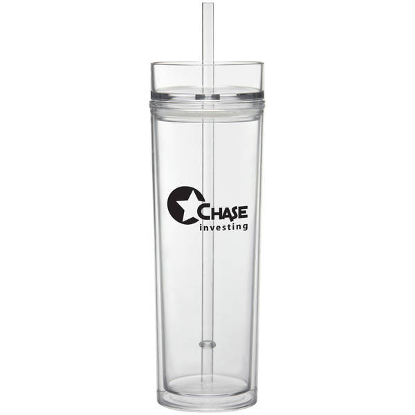 Tube Tumbler with Straw, 16oz.