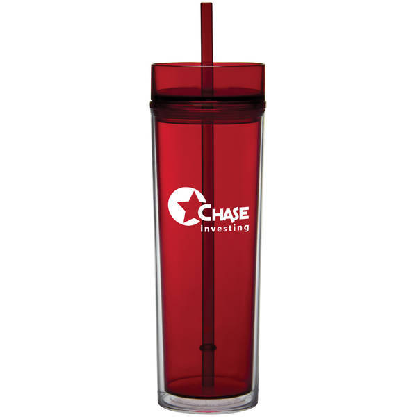 Tube Tumbler with Straw, 16oz.