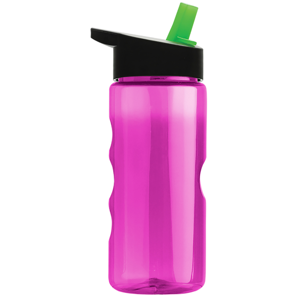 Finger Grip Tritan™ Translucent Bottle, 22oz. - Flip Straw Lid