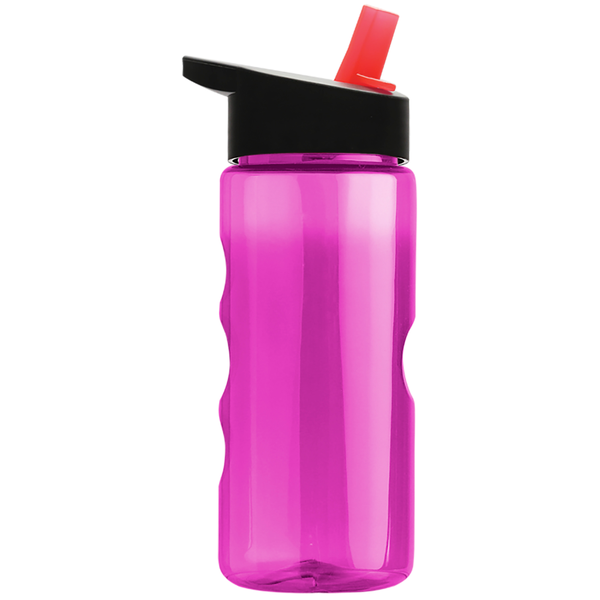 Finger Grip Tritan™ Translucent Bottle, 22oz. - Flip Straw Lid