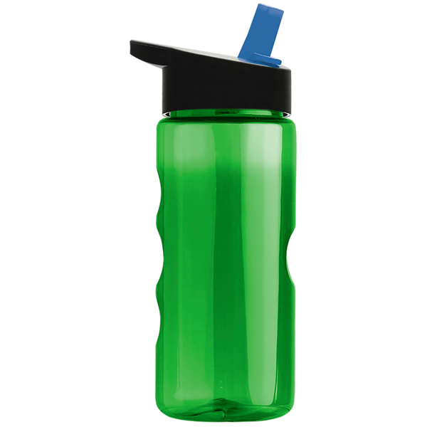Finger Grip Tritan™ Translucent Bottle, 22oz. - Flip Straw Lid