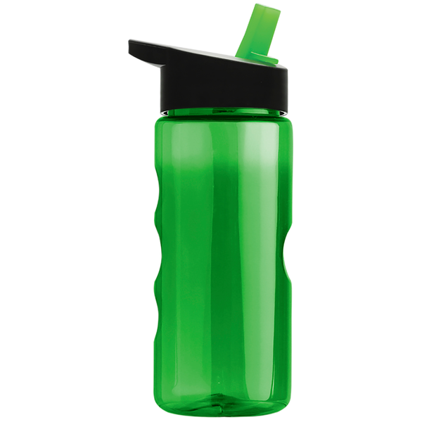 Finger Grip Tritan™ Translucent Bottle, 22oz. - Flip Straw Lid