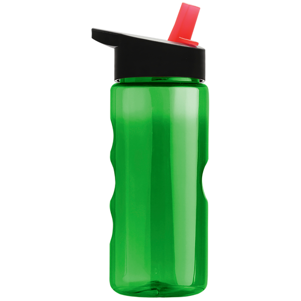 Finger Grip Tritan™ Translucent Bottle, 22oz. - Flip Straw Lid