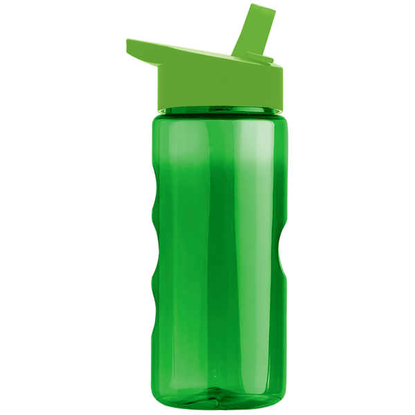 Finger Grip Tritan™ Translucent Bottle, 22oz. - Flip Straw Lid