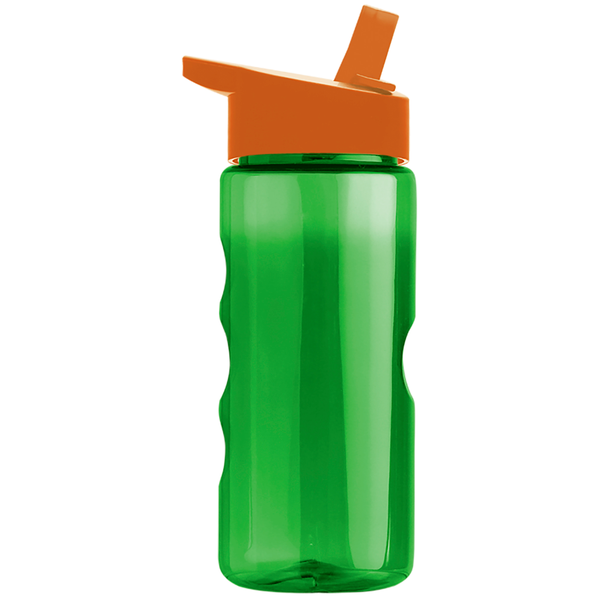 Finger Grip Tritan™ Translucent Bottle, 22oz. - Flip Straw Lid