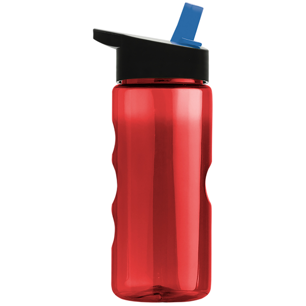 Finger Grip Tritan™ Translucent Bottle, 22oz. - Flip Straw Lid