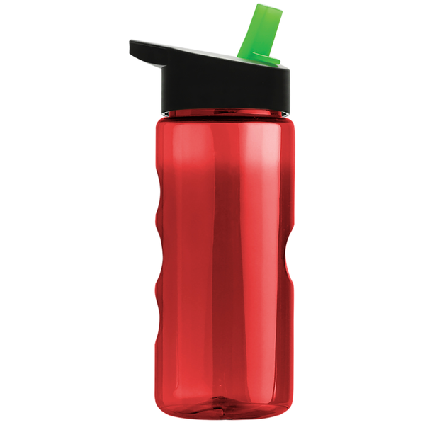 Finger Grip Tritan™ Translucent Bottle, 22oz. - Flip Straw Lid