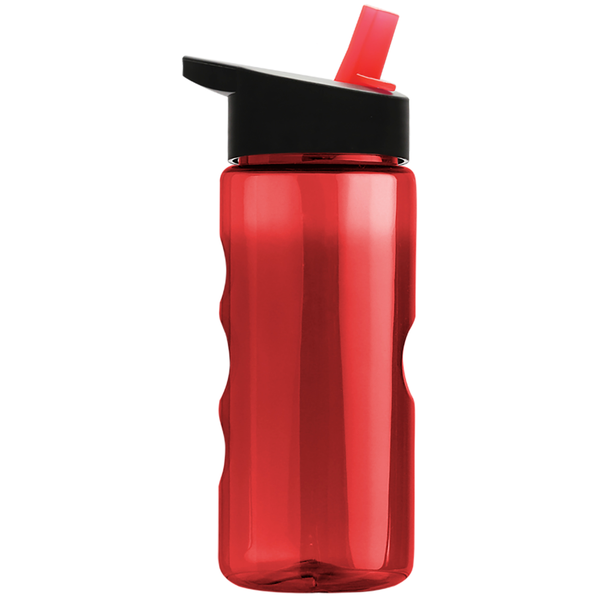 Finger Grip Tritan™ Translucent Bottle, 22oz. - Flip Straw Lid