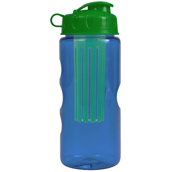 Finger Grip Infuser Tritan™ Transparent Bottle, 22oz. - Flip Top Lid