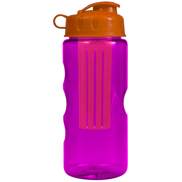 Finger Grip Infuser Tritan™ Transparent Bottle, 22oz. - Flip Top Lid