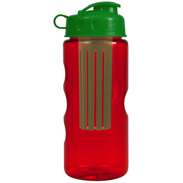 Finger Grip Infuser Tritan™ Transparent Bottle, 22oz. - Flip Top Lid