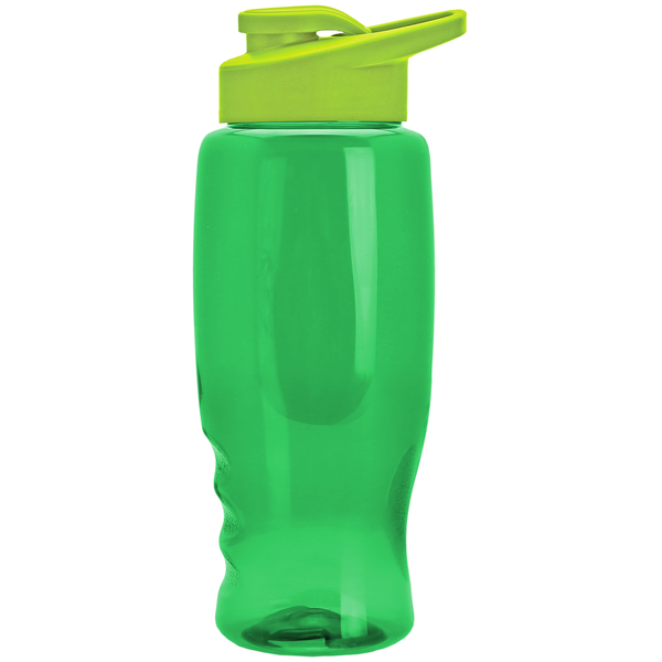 Transparent Grip Poly-Pure Sport Bottle, 27oz. - Drink Thru Lid
