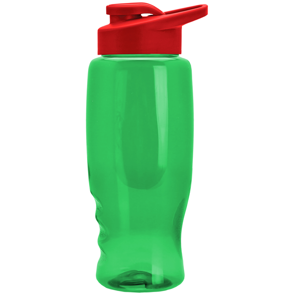 Transparent Grip Poly-Pure Sport Bottle, 27oz. - Drink Thru Lid