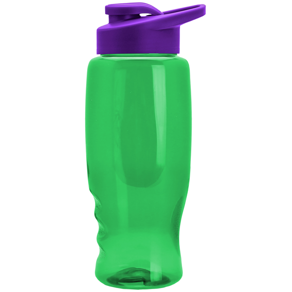 Transparent Grip Poly-Pure Sport Bottle, 27oz. - Drink Thru Lid