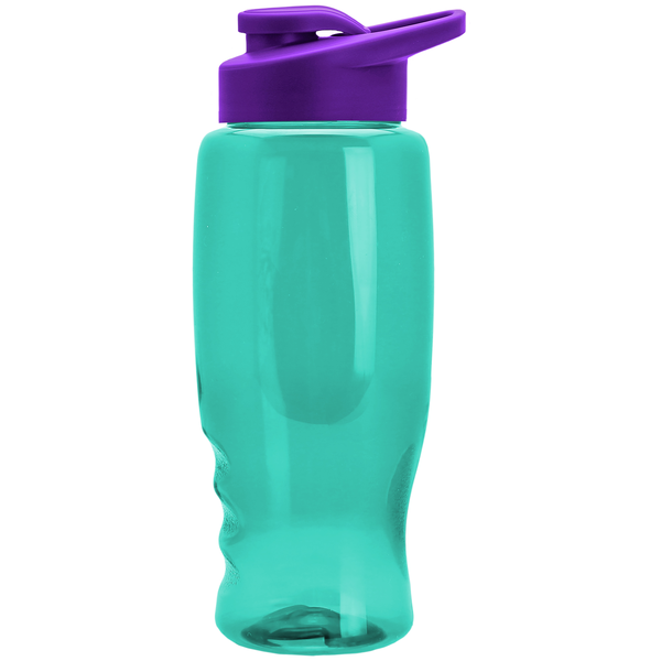 Transparent Grip Poly-Pure Sport Bottle, 27oz. - Drink Thru Lid