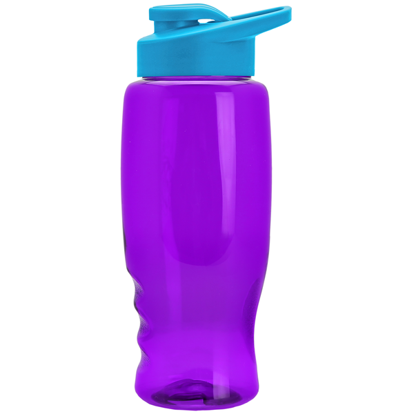 Transparent Grip Poly-Pure Sport Bottle, 27oz. - Drink Thru Lid