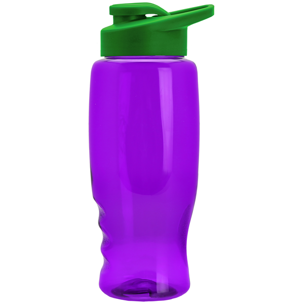 Transparent Grip Poly-Pure Sport Bottle, 27oz. - Drink Thru Lid