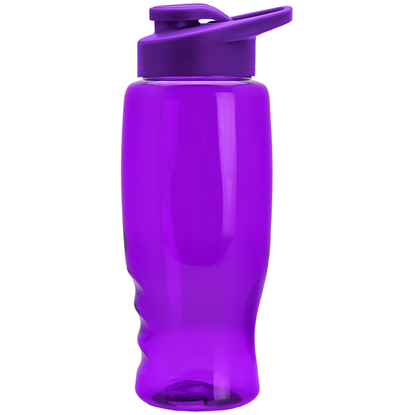 Transparent Grip Poly-Pure Sport Bottle, 27oz. - Drink Thru Lid