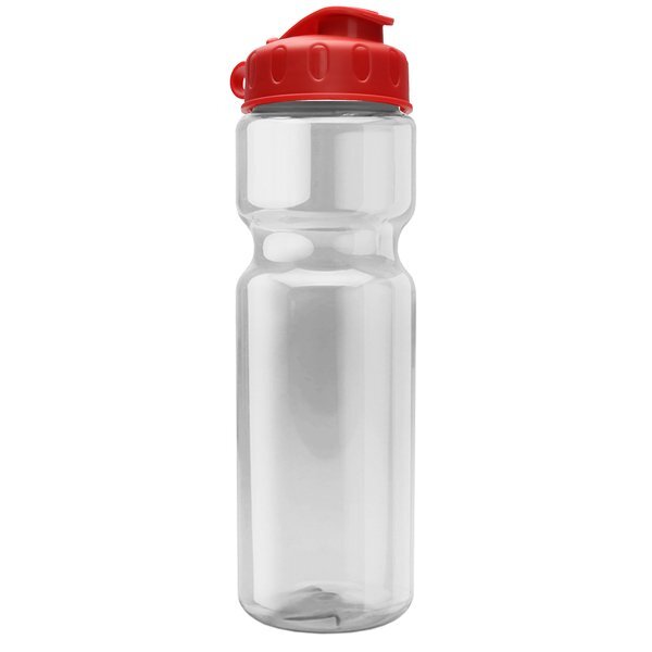 Transparent Sports Bottle, 28oz. - Flip Top Lid