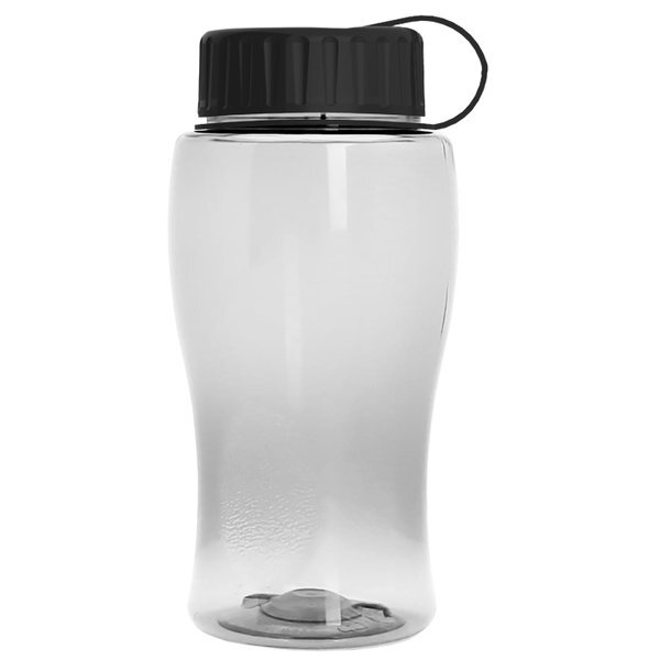 Mini Transparent Sports Bottle, 18oz. - Tethered Lid
