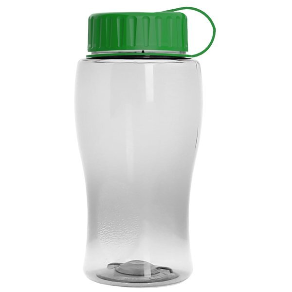 Mini Transparent Sports Bottle, 18oz. - Tethered Lid