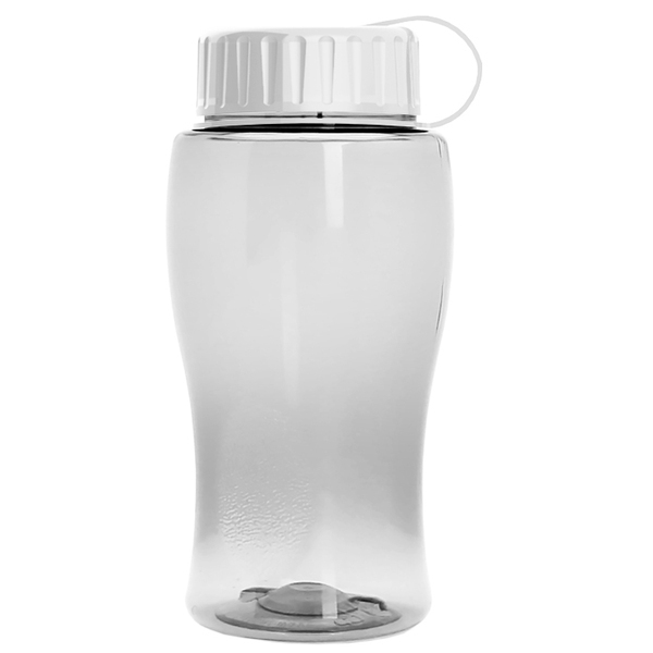Mini Transparent Sports Bottle, 18oz. - Tethered Lid