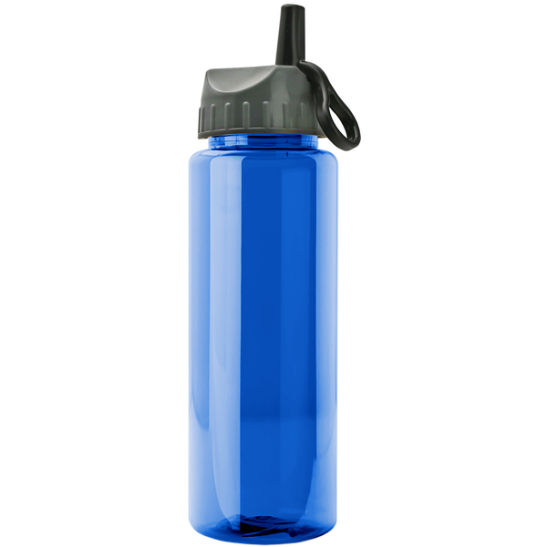Guzzler Transparent Sport Bottle, 32oz. - Ring Straw Lid