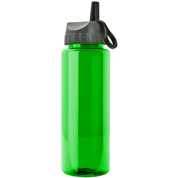 Guzzler Transparent Sport Bottle, 32oz. - Ring Straw Lid