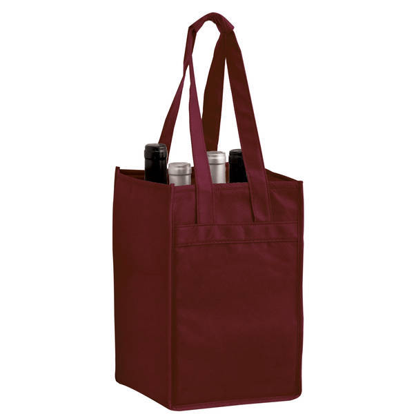 Four Bottle Non-Woven Wine Tote