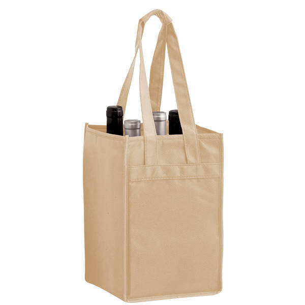 Four Bottle Non-Woven Wine Tote