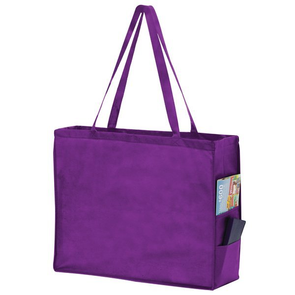 Carry All Large Non-Woven Tote with Side Pockets
