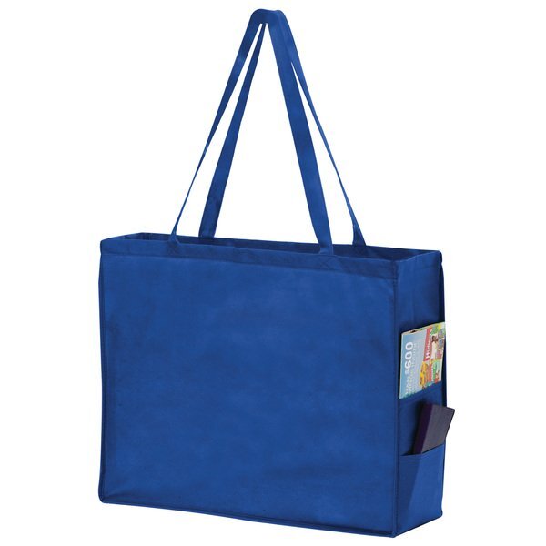 Carry All Large Non-Woven Tote with Side Pockets