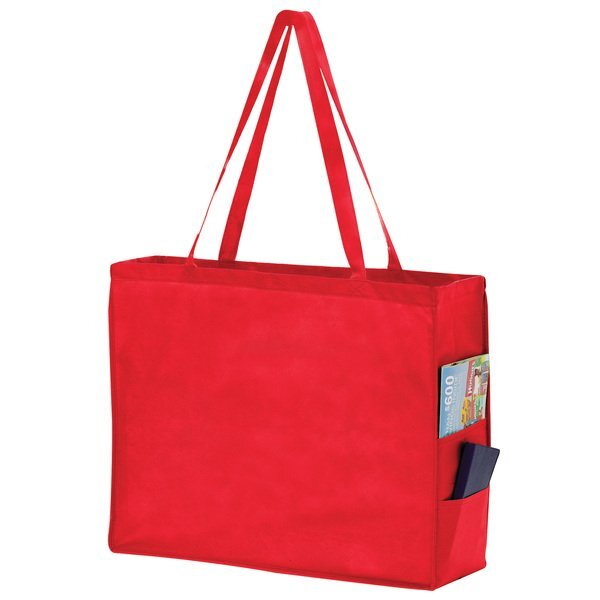 Carry All Large Non-Woven Tote with Side Pockets