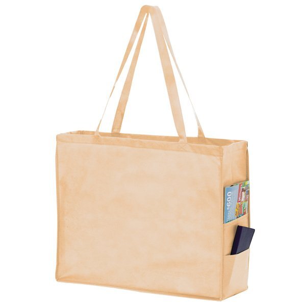 Carry All Large Non-Woven Tote with Side Pockets