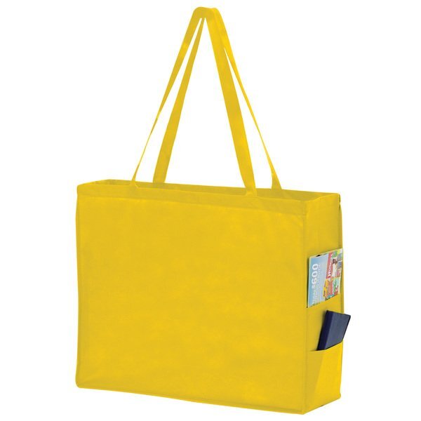 Carry All Large Non-Woven Tote with Side Pockets