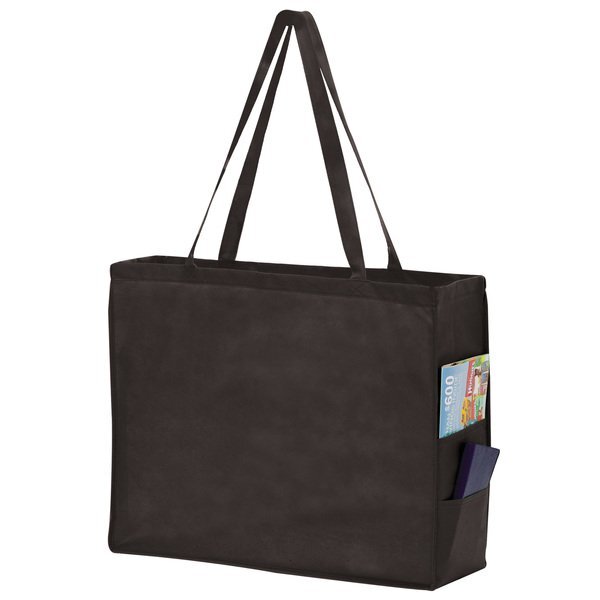 Carry All Large Non-Woven Tote with Side Pockets