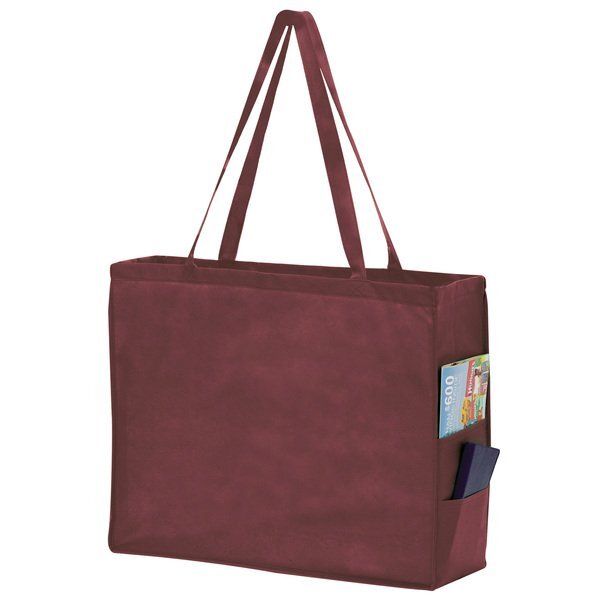Carry All Large Non-Woven Tote with Side Pockets