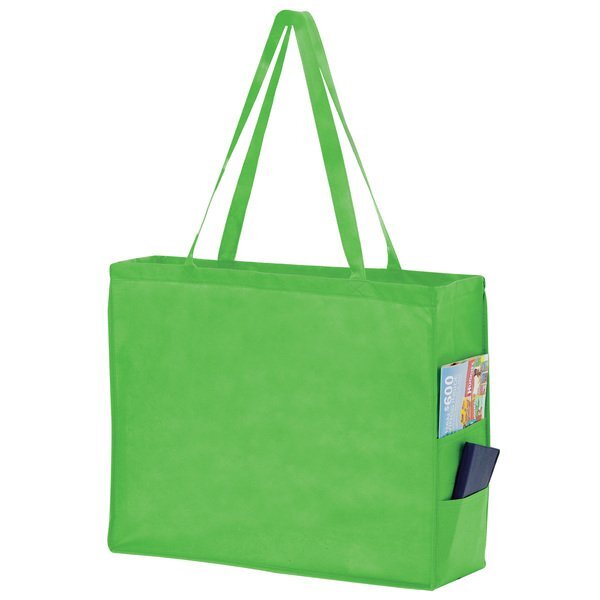 Carry All Large Non-Woven Tote with Side Pockets