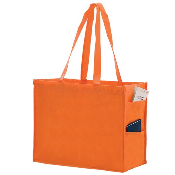 Carry All Large Non-Woven Tote with Side Pockets