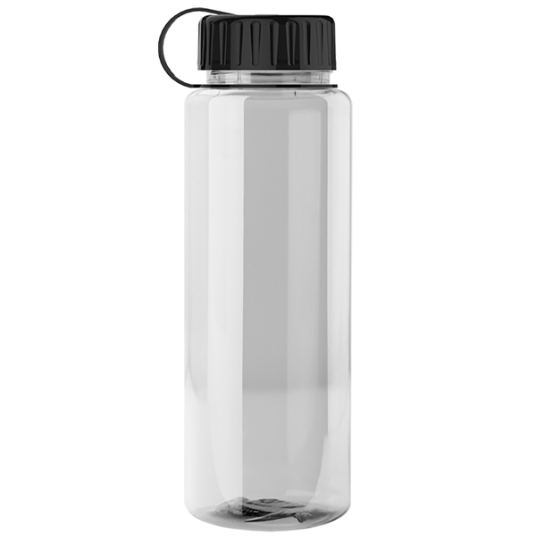 Guzzler Transparent Sport Bottle, 32oz. - Tethered Lid