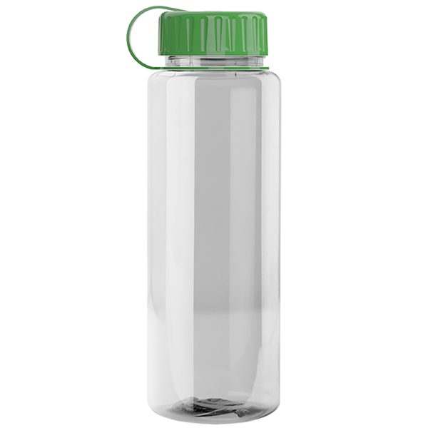 Guzzler Transparent Sport Bottle, 32oz. - Tethered Lid
