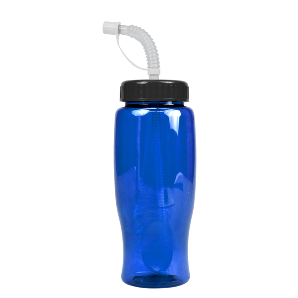 Transparent Grip Poly-Pure Sport Bottle, 27oz. - Straw Lid