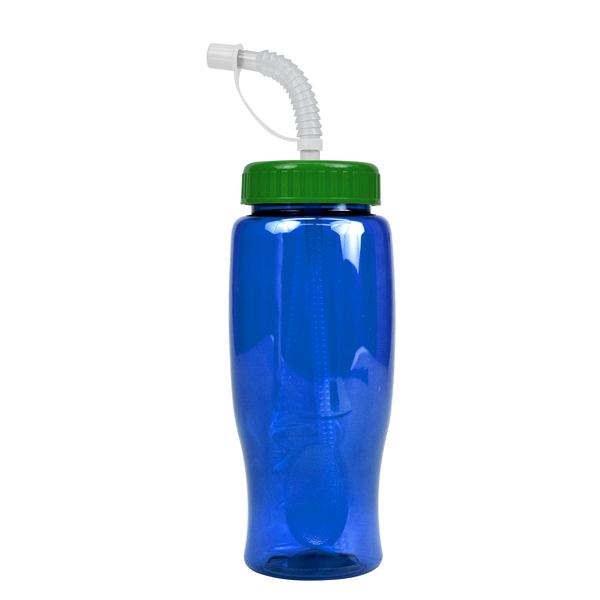 Transparent Grip Poly-Pure Sport Bottle, 27oz. - Straw Lid